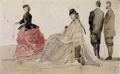 Crinolines sur la plage - Eugene Louis Boudin
